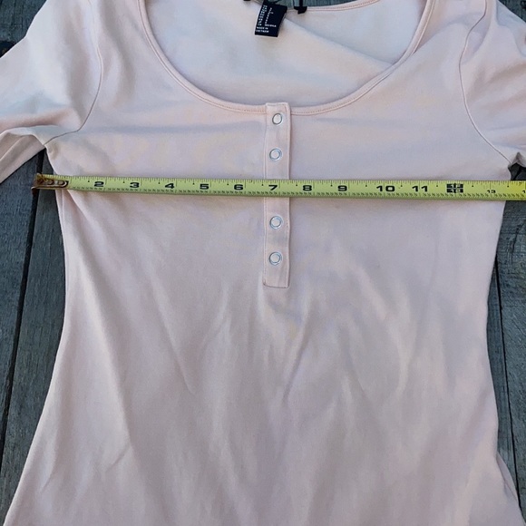 Gently Used Light Pink Forever 21 3/4 Sleeve Body Suit - Picture 4 of 12